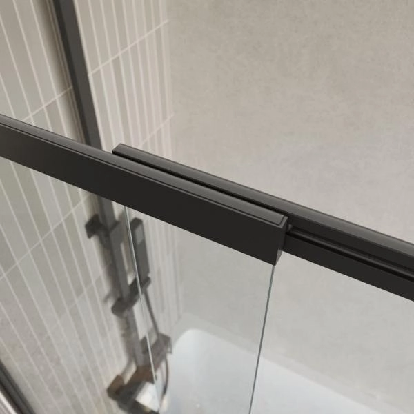 Шторка на ванну BelBagno LUCE 100 прозрачное стекло 6 мм профиль черный матовый LUCE-VF-11-100/145-C-NERO