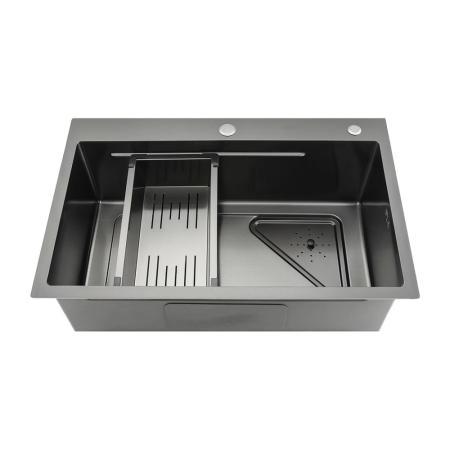 Кухонная мойка GAPPO GS7246-6 с коландером, оружейная сталь
