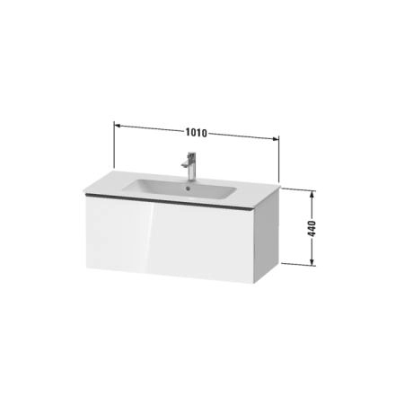 Duravit D-Neo Тумбочка подвесная 101х44x46.2см., раковина, 1 ящик, цвет: Black Oak