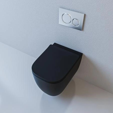 Унитаз ESBANO GARANT черный матовый безободковый подвесной 510x350x360