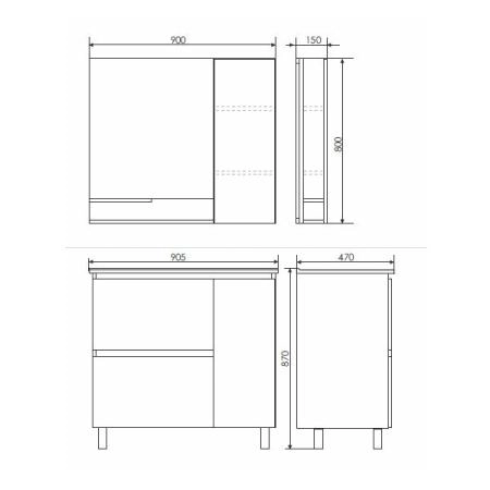 Зеркало шкаф Comforty Верона-90 дуб белый