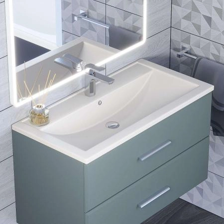 Раковина кварцевая Uperwood Foster Quartz 90 см, белая матовая, жасмин