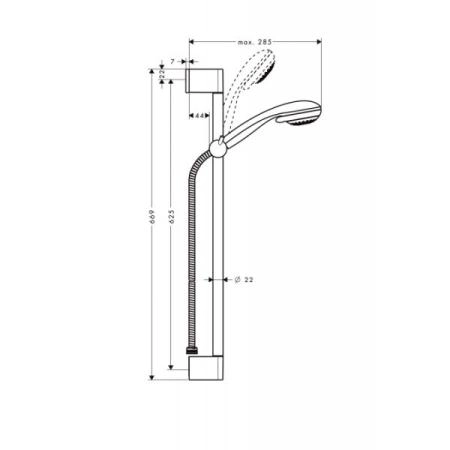 Душевой гарнитур Hansgrohe Crometta 27767000 65 см, цвет хром