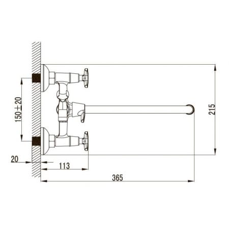Смеситель для ванны KAISER Crystal (28155) с душем хром