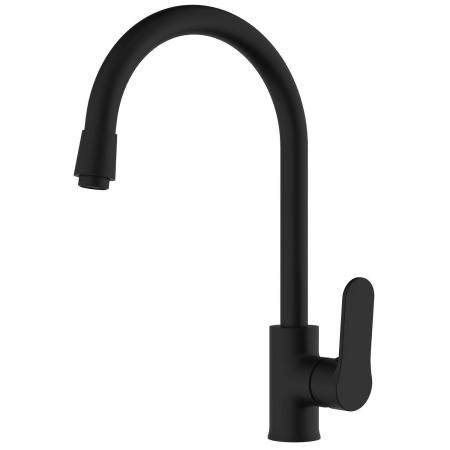 Смеситель для кухонной мойки Azario ELVIS поворотный излив, черный (AZ-WWK568155PA)