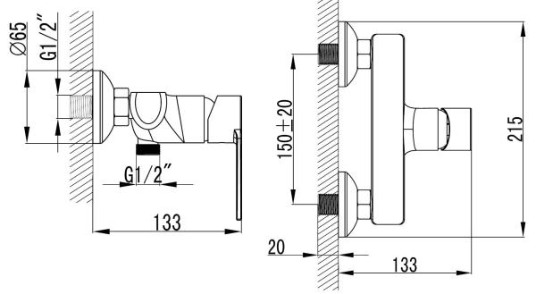 Смеситель для душа AZARIO FARO хром (AZ-PS33459C)