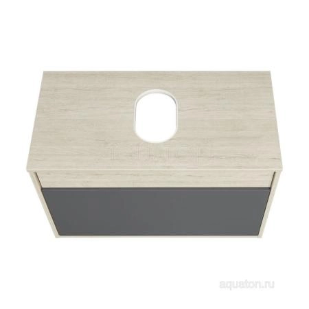 Тумба под раковину AQUATON Лофт Урбан 80 серый графит, дуб орегон 1A247601LQX60