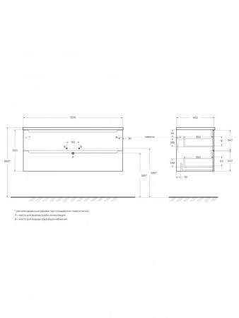 Керамическая раковина BB1000ETL 1000x500x180