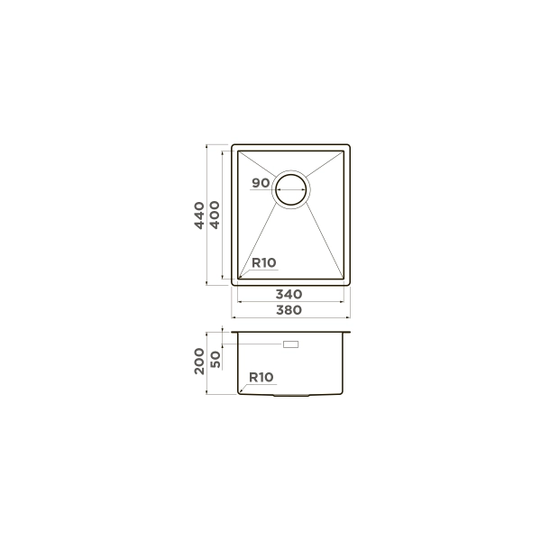 Кухонная мойка Omoikiri Taki 38-U/IF-GB нерж.сталь/графит 4997016