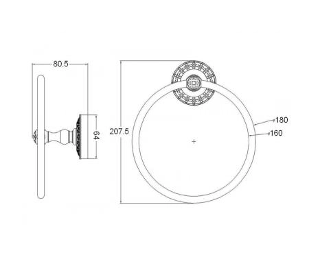 Полотенцедержатель ВИНДЗОР K25004 бронза
