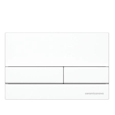 Сет 4 в 1: Подвесной унитаз Metric Rimless арт. CN3007 + Шумоизоляционная панель для инсталляции арт. CN1000 + Система инсталляции для унитазов CERAMICANOVA Envision с кнопкой смыва Flat цвет белый, креплениями, арт. CN1002W