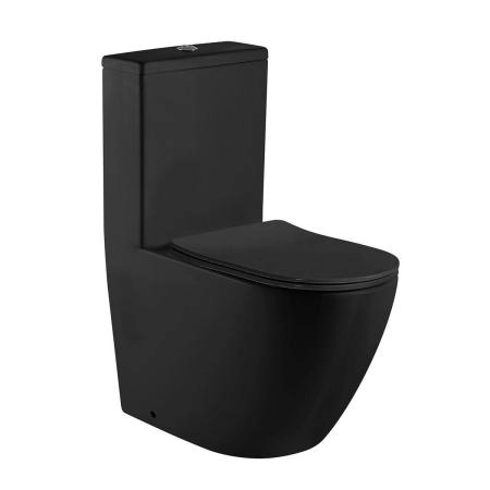 Унитаз моноблок AZARIO MORANO 680x370х830 напольный безободковый сиденье микролифт, цвет черный матовый (AZ-1001MB)