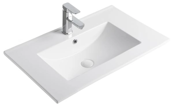 Раковина Gid 9070e 71x47 встраиваемая сверху белая