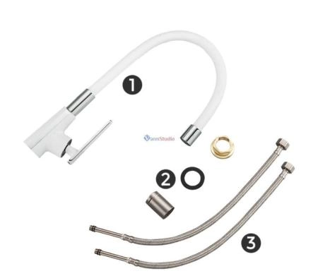 Смеситель для кухни Frap F4458 белый хром