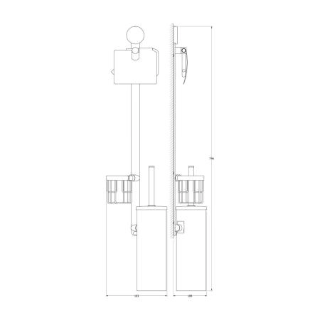 Штанга с 3-мя аксессуарами для туалета 80 cm  ARTWELLE Harmonie HAR 055 хром