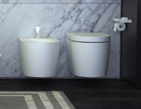 KNIEF Glow Унитаз подвесной безободковый 52x39x36см с крышкой микролифт, цвет: белый матовый