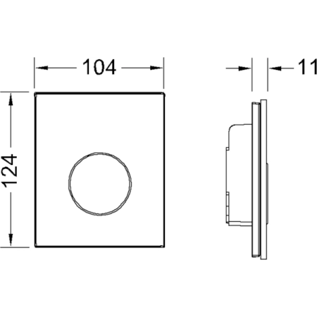 TECEloop Urinal,  стекло белое, клав. хром мат.