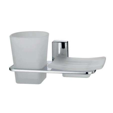 Стакан для зубных щеток WasserKraft Leine K-5026 с мыльницей хром