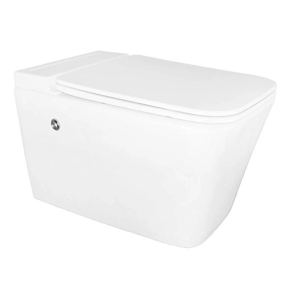 Унитаз импульсный Azario AZ-101C подвесной 360х590х380, квадратный, быстросъемное сиденье микролифт, монтажная рама в комплекте