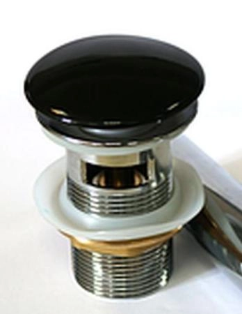 Донный клапан Ceramalux чёрный с переливом RD019