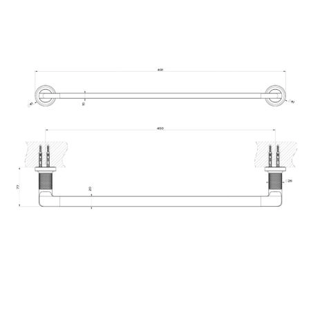 Gessi Inciso Полотенцедержатель, 45 см. подвесной, цвет: black XL