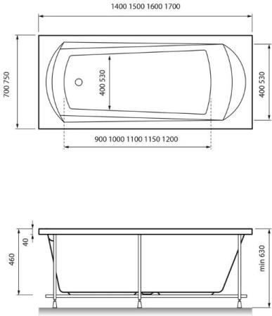 Акриловая ванна Relisan Tamiza 170x70