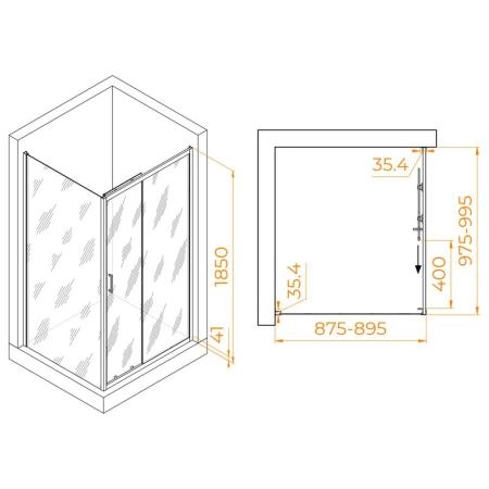 Душевой уголок RGW PA-145 Passage 90x100 Хром прозрачное