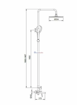 Душевая система Gappo G2499-39 с термостатом Оружейная сталь с изливом