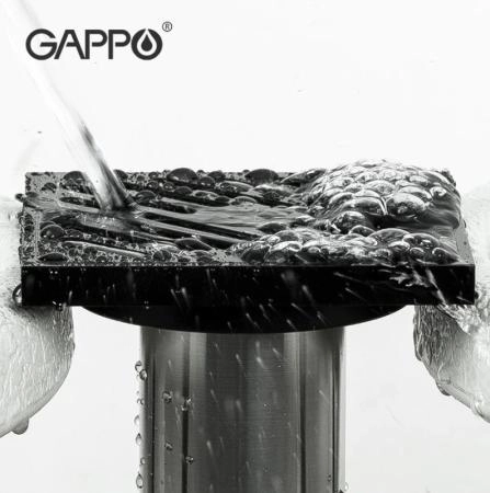 Душевой трап Gappo G81050-6 чёрный 100x100мм