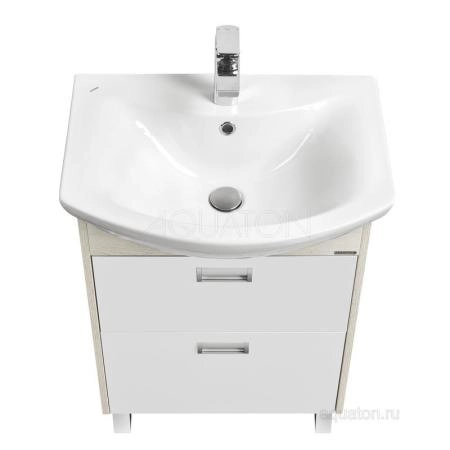 Тумба под раковину AQUATON Бекка PRO 60 белый, дуб сомерсет 1A196601BAC20