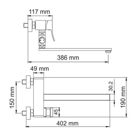 Смеситель для ванны WasserKraft Exter 1602L бронза