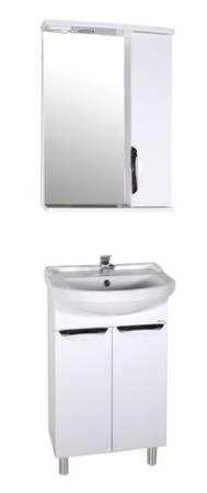 Зеркальный шкаф ASB-Mebel Мессина 9885 512х176 мм с подсветкой цвет белый глянец