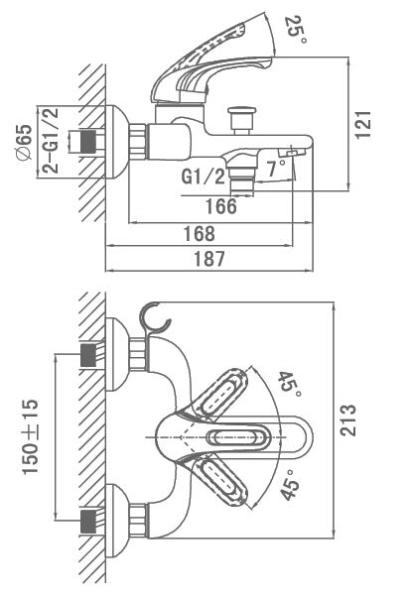 Смеситель для ванны D&K Rhein Eucharius (DA1373201)
