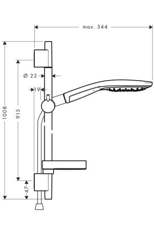 Душевой гарнитур Hansgrohe Raindance Select 27803000 90 см хром