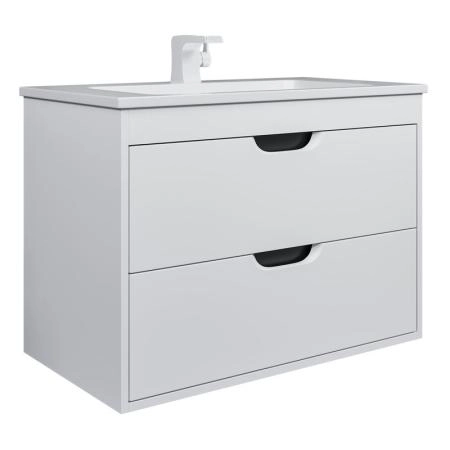 Тумба под раковину для ванной Uperwood Modul 80 см, подвесная, матовая, белая/графит