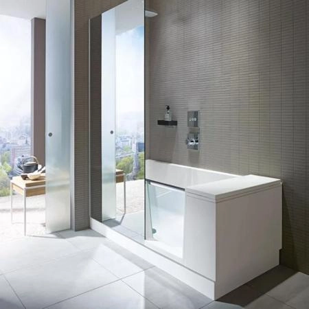 DURAVIT Shower + Bath Bathtub Ванна 170х75хh210.5см, прямоугольная с входной дверью и душевой шторкой, DX - правосторонняя, цвет: белый