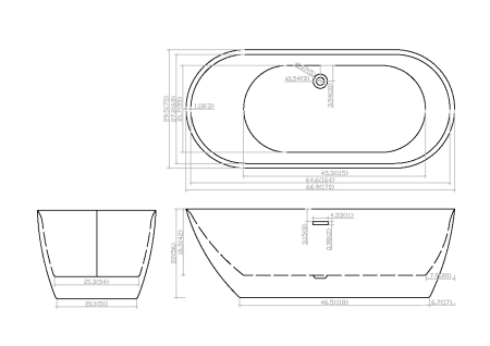 Ванна Cerutti SPA COMO акриловая отдельностоящая (1700x750x600)