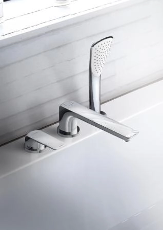 Смеситель Kludi Ameo 414470575 для ванны, на 3 отверстия с изливом
