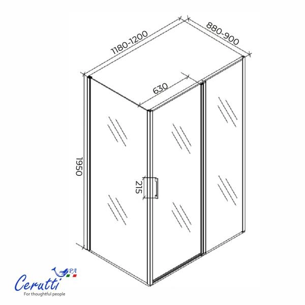 Душевое ограждение СeruttiSPA ВИКТОРИЯ (VICTORIA) 120BF R (120x90x195)