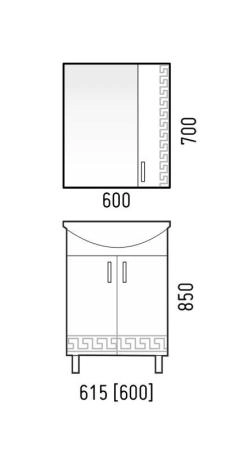 Зеркало-шкаф Corozo Олимп 60