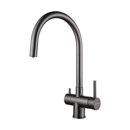 Смеситель для кухни Paulmark Heller вороненая сталь He213218-GM, под фильтр