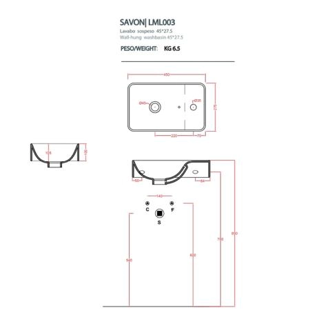Artceram LAVAMANI SAVON  Раковина подвесная 27х45 см, с 1 отв под смеситель, со слив переливом, цвет белый.