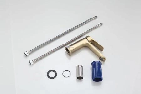 Смеситель для раковины Frap F1086-3 сатин золотой