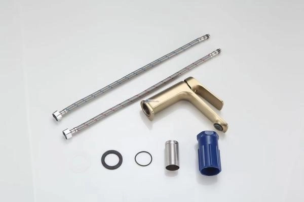 Смеситель для раковины Frap F1086-3 сатин золотой