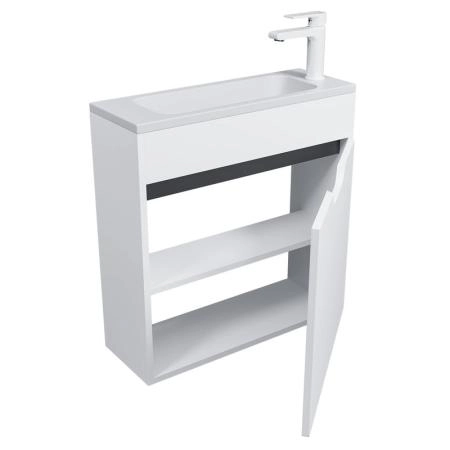 Тумба под раковину для ванной Uperwood Modul 60 см, подвесная, матовая, белая/графит