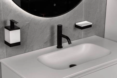 Мыльница Boheme настенная Qubic Matt Black 10723-B