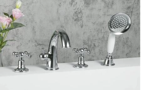 Смеситель Gappo G1189 борт ванны на 4 отверстия, хром