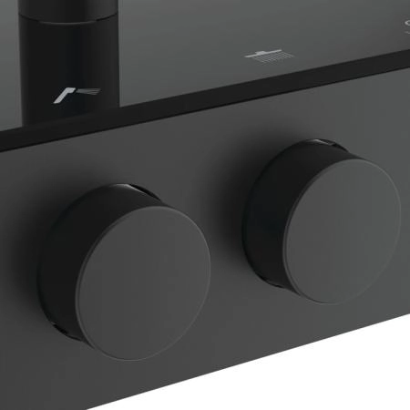 Ideal Standard Solos Душевая система с термостатическим смесителем, держатель для лейки, 3-функциональный (Rain, Silkrain, SecondSkin) круглый пластиковый верхний душ 30см., ручной душ 3-х фукциональный, шланг 175см., цвет: черный матовый