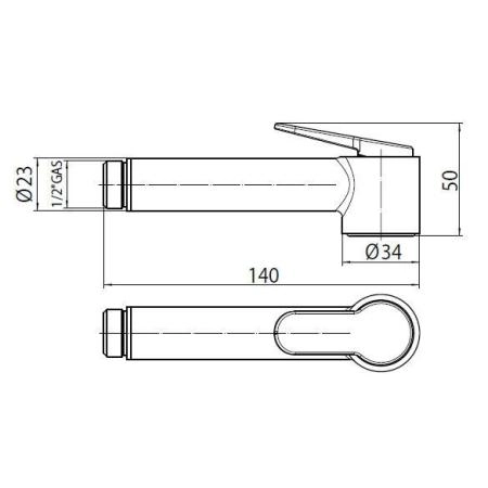 Лейка Bossini Paloma Brass гигиеническая B00470.030 хром