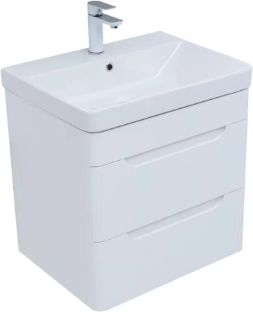 Тумба под раковину Aquanet София 60 белый глянец (2 ящика)